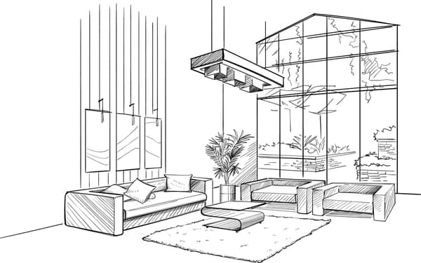 Sketch before AI rendering